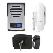 Kit Interfone Porteiro Eletrônico Agl Fechadura Elétrica Cor Fechadura Preta Foto mini 1