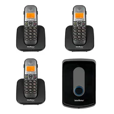 Kit Interfone Porteiro Intelbras S/ Fio Tis 5010 3 Ramais Tf Cor Preto Bivolt Foto  mini 1