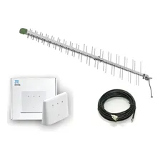 Kit Internet & Telefone Rural Roteador 3g+ Wifi Antena Cabos Cor Branco Foto  mini 1