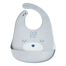 Kit Introdução Alimentar Com Bowl Babador E Prato Silicone Cor Cinza Foto mini  2