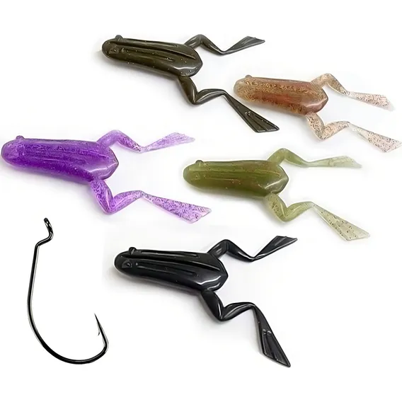 Kit Isca Soft Xfrog + Anzol Offset P/ Traira Monster3x 9,5cm Cor Kit Variadas Foto 1