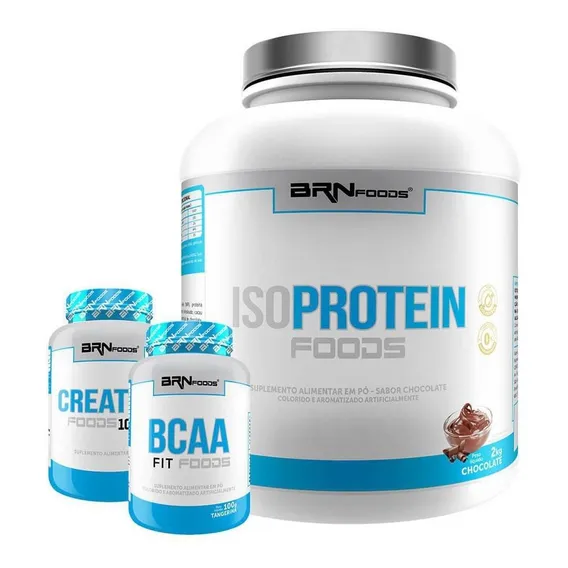 Kit Iso Protein Foods 2kg Chocolate Bcaa Creatina - Brnfoods Foto 1