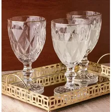 Kit Jarra E Taças Com Fio De Ouro Transparente 7pç Diamond Foto mini  3