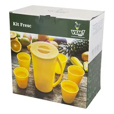 Kit Jarra Fresc Vemplast 1 Jarra 4 Copos Tropical Preto Foto mini  2