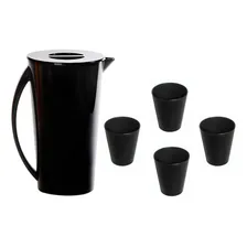 Kit Jarra Fresc Vemplast 1 Jarra 4 Copos Tropical Preto Foto  mini 1