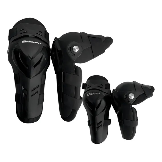 Kit Joelheira e Cotoveleira Polisport Devil Cor Preto Tamanho Único Foto 1