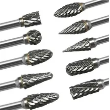 Kit Jogo 10 Lima Rotativa 1/8 Fresas Metal Duro Para Dremel Foto mini 2