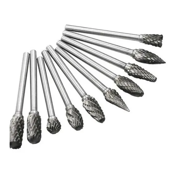 Kit Jogo 10 Lima Rotativa 1/8 Fresas Metal Duro Para Dremel Foto 1