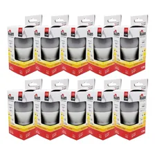 Kit Jogo 10 Lâmpada Bulbo Led 12w 3000k Amarela E27 Bivolt 110v/120v (bivolt) Foto mini 1
