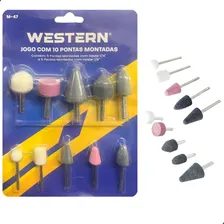 Kit Jogo 10 Pontas Montadas Mini Retifica Esmeril Furadeira Foto  mini 1