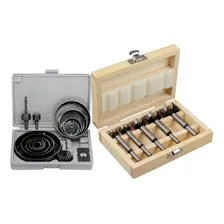 Kit Jogo 21 Pçs Brocas Fresas + Serra Copo Madeira Forstner Foto mini 2