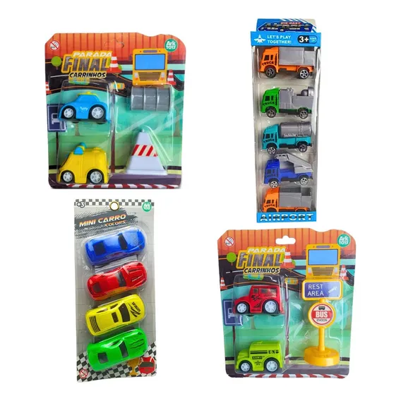 Kit Jogo 4 Carrinhos E Caminhões Infantil Sortido - Ark Toys Cor Sortidos Foto 1