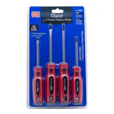 Kit Jogo Chave Fenda Philips 4 Peças Ponta Magnética Prof Foto mini 2