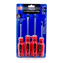 Kit Jogo Chave Fenda Philips 4 Peças Ponta Magnética Prof Foto mini 3