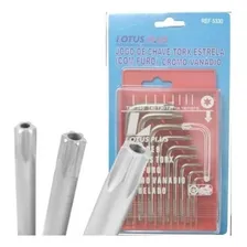 Kit Jogo Chave Torx Estrela Com Furo 9 Peças T50 A T10 Crv Foto mini 2