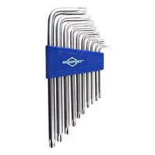 Kit Jogo Chave Torx T10 A T50 Longa C/ 10pçs Aço Crom. Fosco Foto mini 1