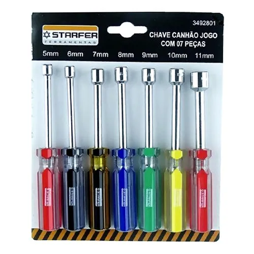 Kit Jogo Chaves Canhão 7 Peças Aço Carbono 5 À 11mm Starfer Foto 1