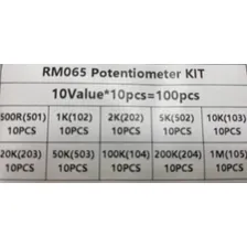 Kit Jogo Cjto Com 100 Potenciometros Rm065 500 Ohm-1m Ohm Foto mini 4