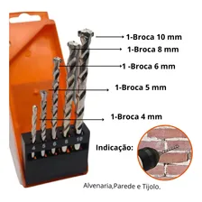 Kit Jogo De Brocas De Vídea Alvenaria Kit 5 Peças 4-10 Mm Foto mini  2