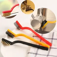 Kit Jogo De Escovas Multiuso Limpeza 3 Peças Aço Latão Nylon Foto mini 3
