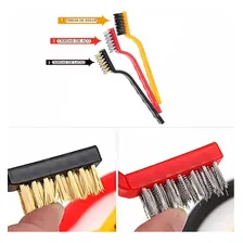 Kit Jogo De Escovas Multiuso Limpeza 3 Peças Aço Latão Nylon Foto mini 4