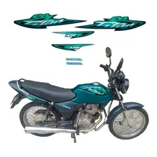 Kit Jogo De Faixas Adesivo Honda Cg Titan 125 2003 Verde Kse Cor Verde 2003 kse Foto mini 1