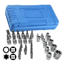 Kit Jogo De Soquete Pito Torx Estrela Macho E Fêmea 34 Peças Foto mini 1