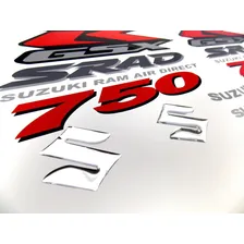 Kit Jogo Emblema Adesivo Compatível Gsxr Srad 750 Cr08 Cor ADESIVO GSXR SRAD 750 Foto mini  3