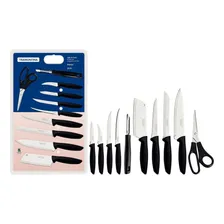 Kit Jogo Facas Faqueiro Tramontina Plenus 10 Peças - Preto Foto mini 1