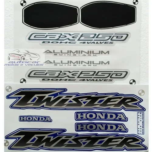 Kit Jogo Faixa Adesiva Cbx Twister 250 2001 / 2002 Azul Cor Cbx Twister 2001/ 2002 Azul Foto 1
