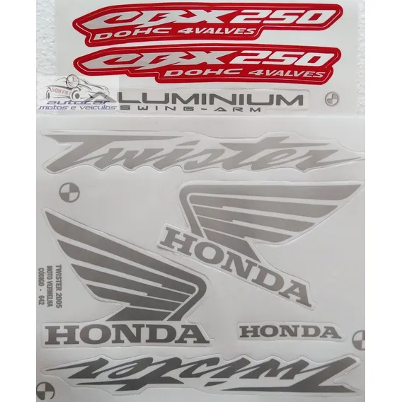 Kit Jogo Faixa Adesiva Cbx Twister 250 Vermelha 2005 Foto 1