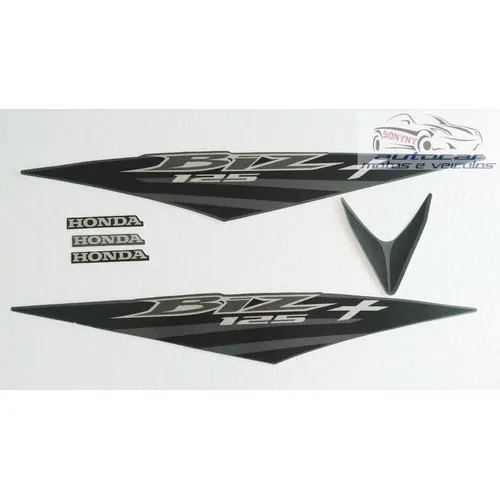 Kit Jogo Faixa Adesiva Honda Biz + 2008 Cinza Foto 1