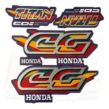 Kit Jogo Faixa Adesiva Moto Honda Cg 125 Titan 1998 Azul Foto mini 1