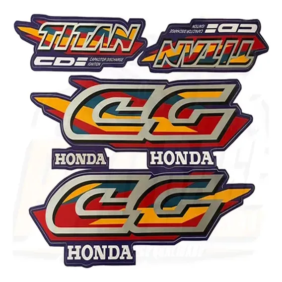 Kit Jogo Faixa Adesiva Moto Honda Cg 125 Titan 1998 Azul Foto 1