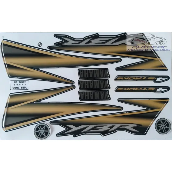 Kit Jogo Faixa Adesiva Yamaha Ybr 125 Verde 2006 Foto 1