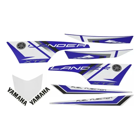 Kit Jogo Faixa Adesivo Xtz 250 Lander 2014 Azul Foto 1