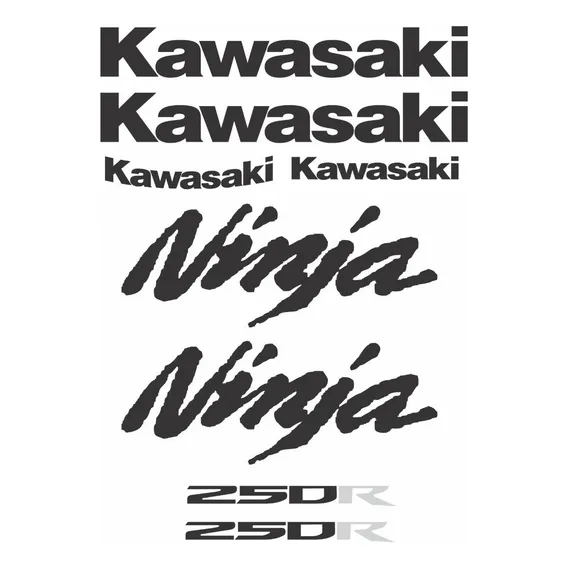 Kit Jogo Faixa Emblema Adesivo Kawasaki Ninja 250r Foto 1
