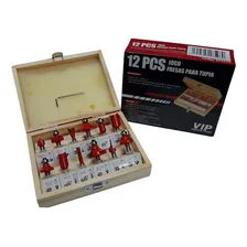 Kit Jogo Fresas Para Tupia Madeira 12 Peças Haste 6mm Foto mini  3