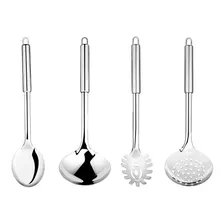 Kit Jogo Inox UtensÃlios Pegador Escumadeira Concha Colher Foto mini 1