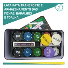 Kit Jogo Lata De Poker 200 Fichas Numeradas Profissional Foto mini 2