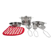 Kit Jogo Panelinhas Metal Inox Infantil Divertido 9 Peças Foto mini 3