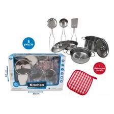 Kit Jogo Panelinhas Metal Inox Infantil Divertido 9 Peças Foto mini 1