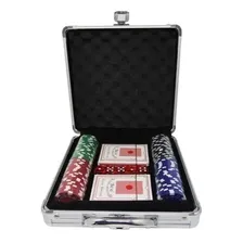 Kit Jogo Poker Maleta AlumÃnio 100 Fichas 2 Baralhos 5 Dados Foto mini 1