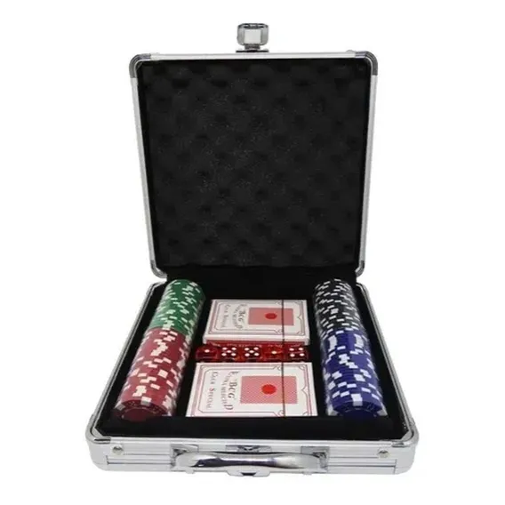 Kit Jogo Poker Maleta AlumÃnio 100 Fichas 2 Baralhos 5 Dados Foto 1