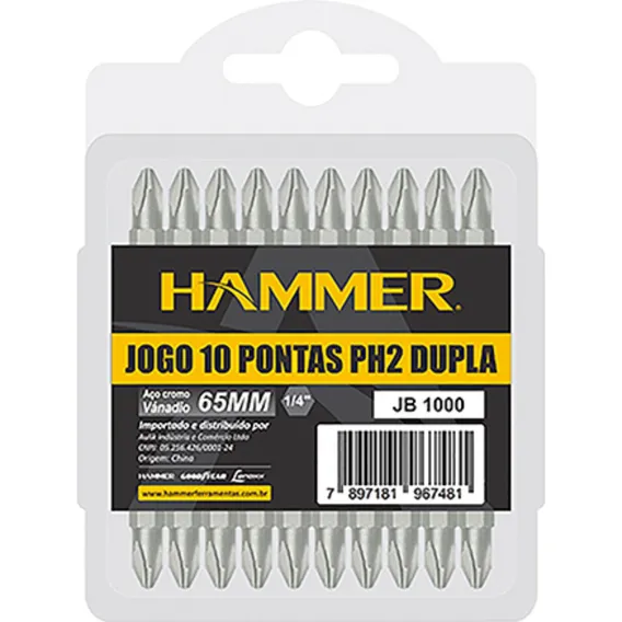 Kit Jogo Ponteira Hammer Phillips 10p 65mm 1000 Foto 1