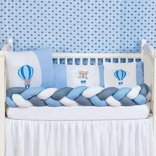 Kit Jogo Protetor Berço Balão Menino 6 Peças Azul Foto mini 1
