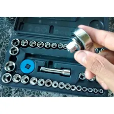 Kit Jogo Soquete E Catraca 40pç + Chave Combinada Boca 12pçs Cor Prateado Foto mini 4