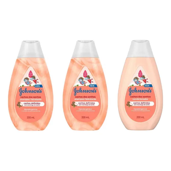 Kit Johnson 2 Shampoo 200ml+1 Cond 200ml Cabelos Cacheados Foto 1