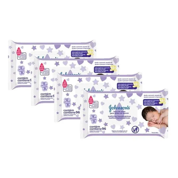 Kit Johnsons Baby Toalhinhas Hora Do C/ 384 Unid Foto 1