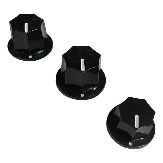 Kit Knob Baixo Jazz Bass 2 Grandes E 1 Pequeno Preto Foto 1